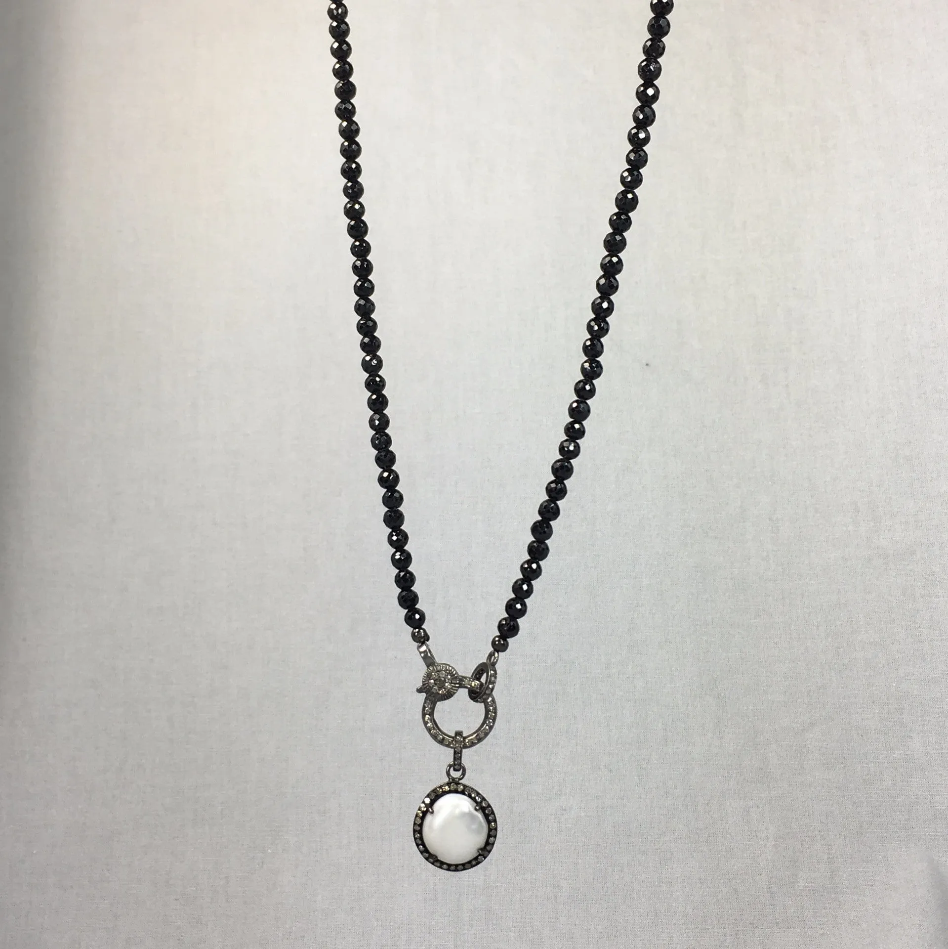 Diamond Statement Clasp Spinel Necklace