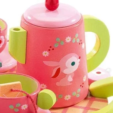 DJECO Role Play Lili Rose's Tea Party Wooden Tea Set