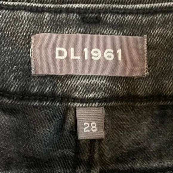 DL1961 Georgia Studded Mini Jean Skirt Faded Black Size 28
