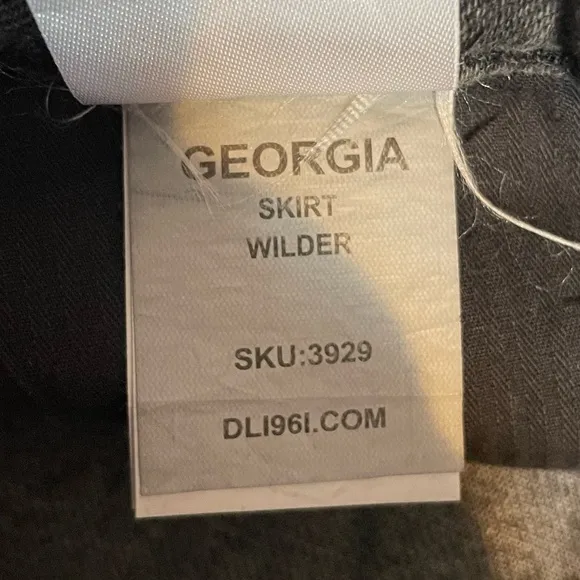 DL1961 Georgia Studded Mini Jean Skirt Faded Black Size 28