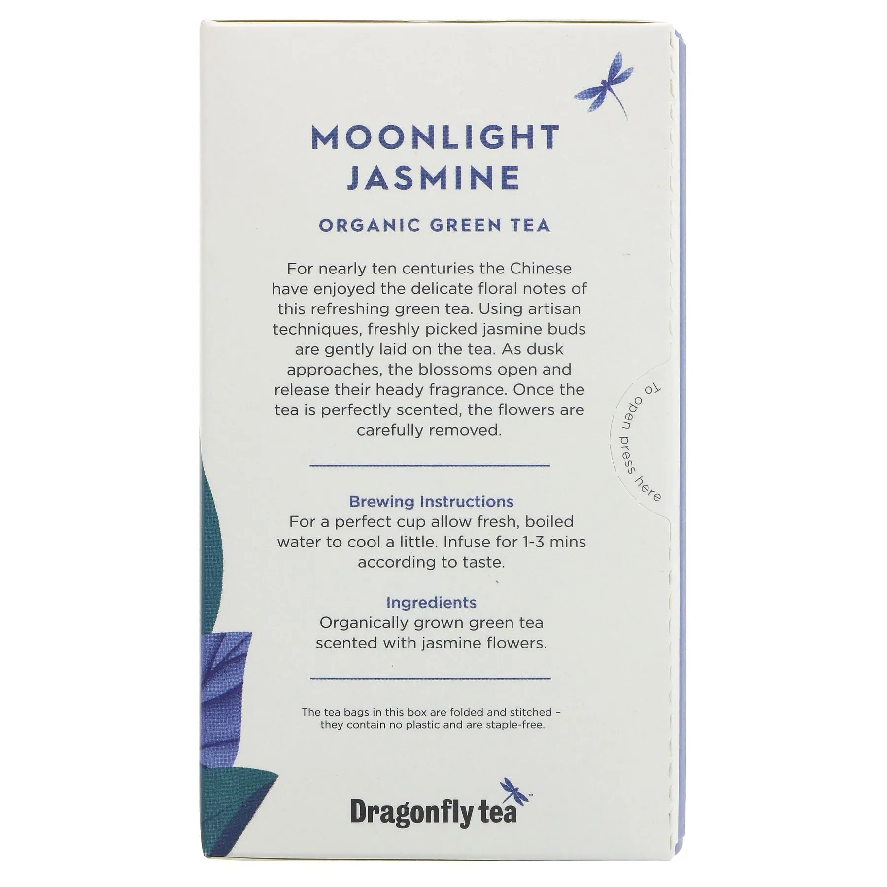 Dragonfly Tea | Moonlight Jasmine - Green Tea, Jasmine Flowers | 20 bags