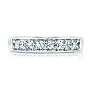 Elegant Diamond Band with Diamond Studded Profile