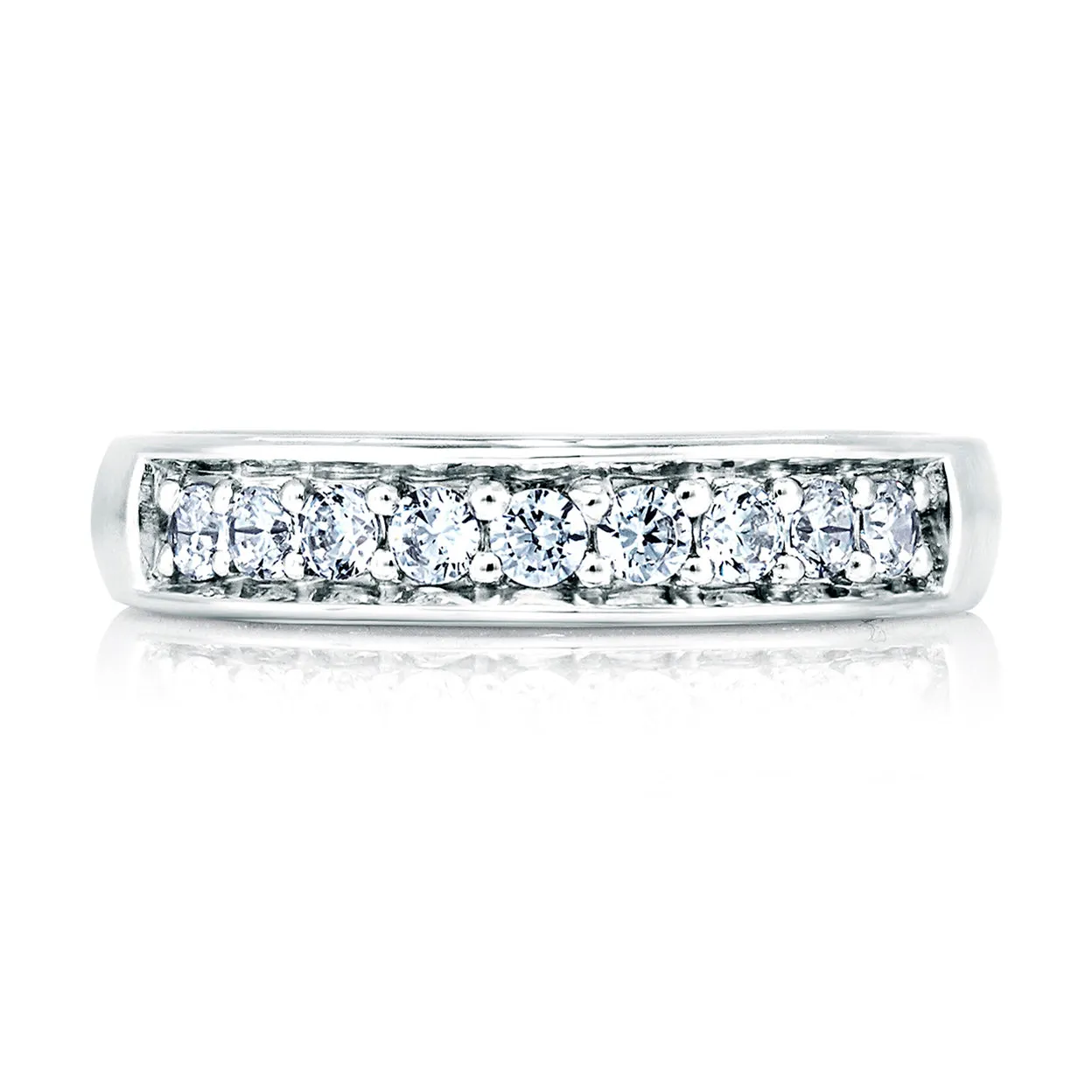 Elegant Diamond Band with Diamond Studded Profile