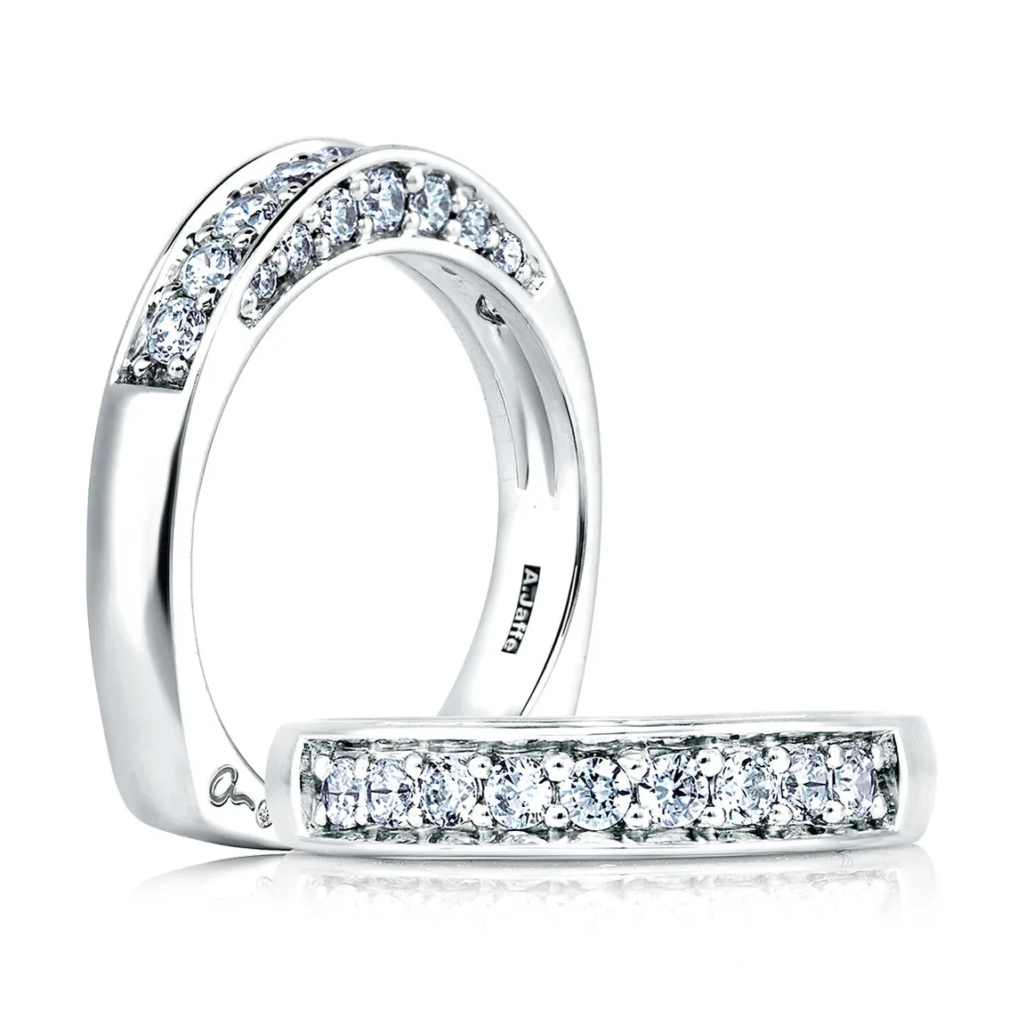 Elegant Diamond Band with Diamond Studded Profile