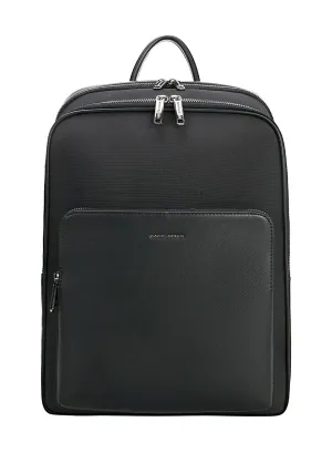 Elegant zipped canvas backpack for men