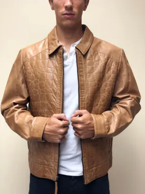 Embossed Antique Naked Lambskin Jacket