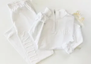Embossed Bridal Sweatsuit Honeymoon Outfit