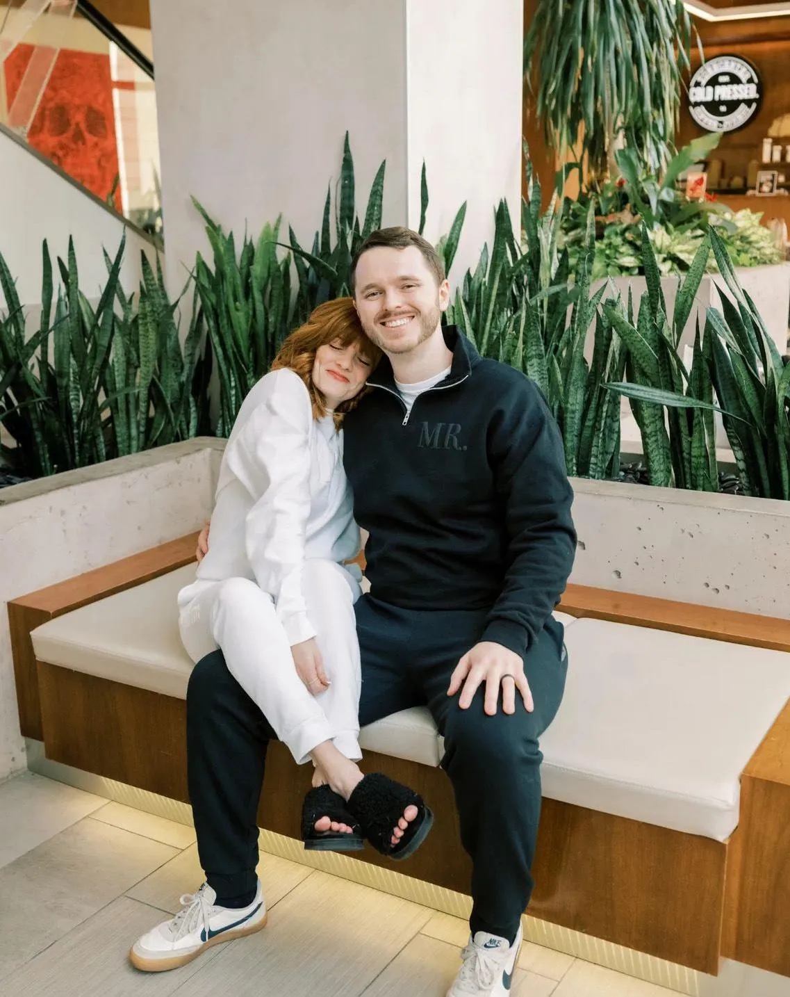 Embossed Bridal Sweatsuit Honeymoon Outfit