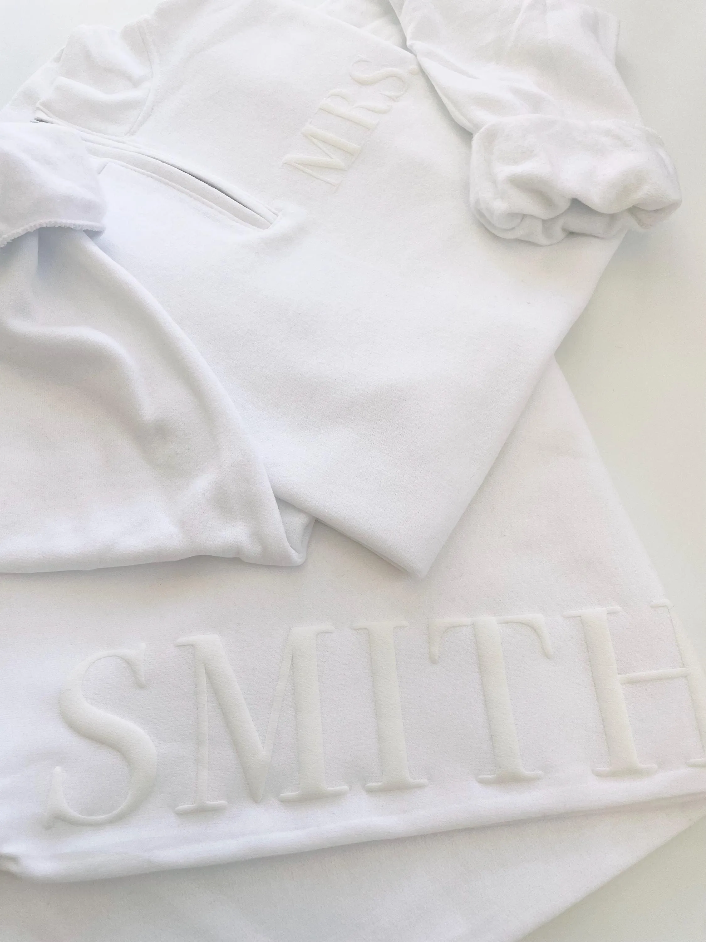Embossed Bridal Sweatsuit Honeymoon Outfit