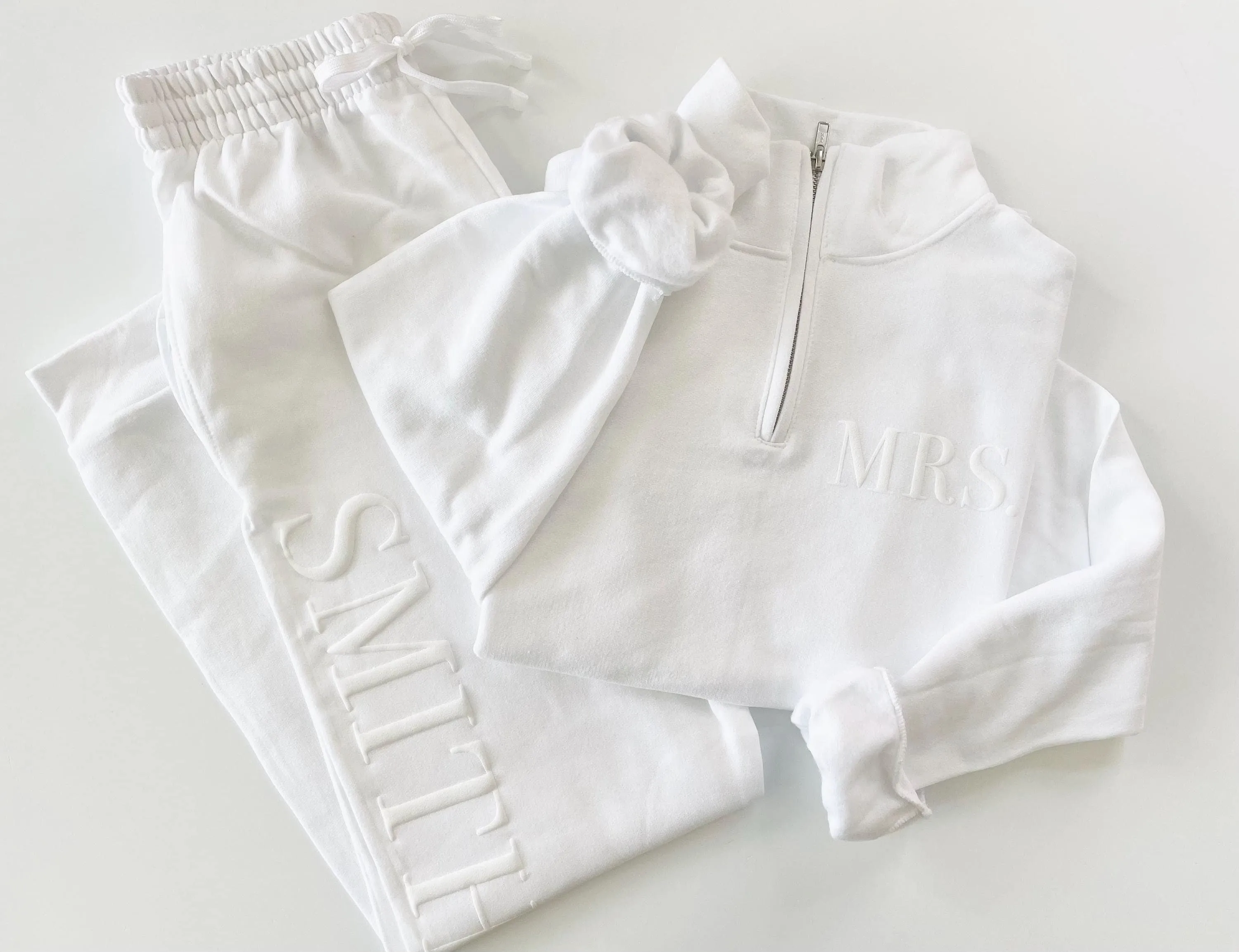 Embossed Bridal Sweatsuit Honeymoon Outfit