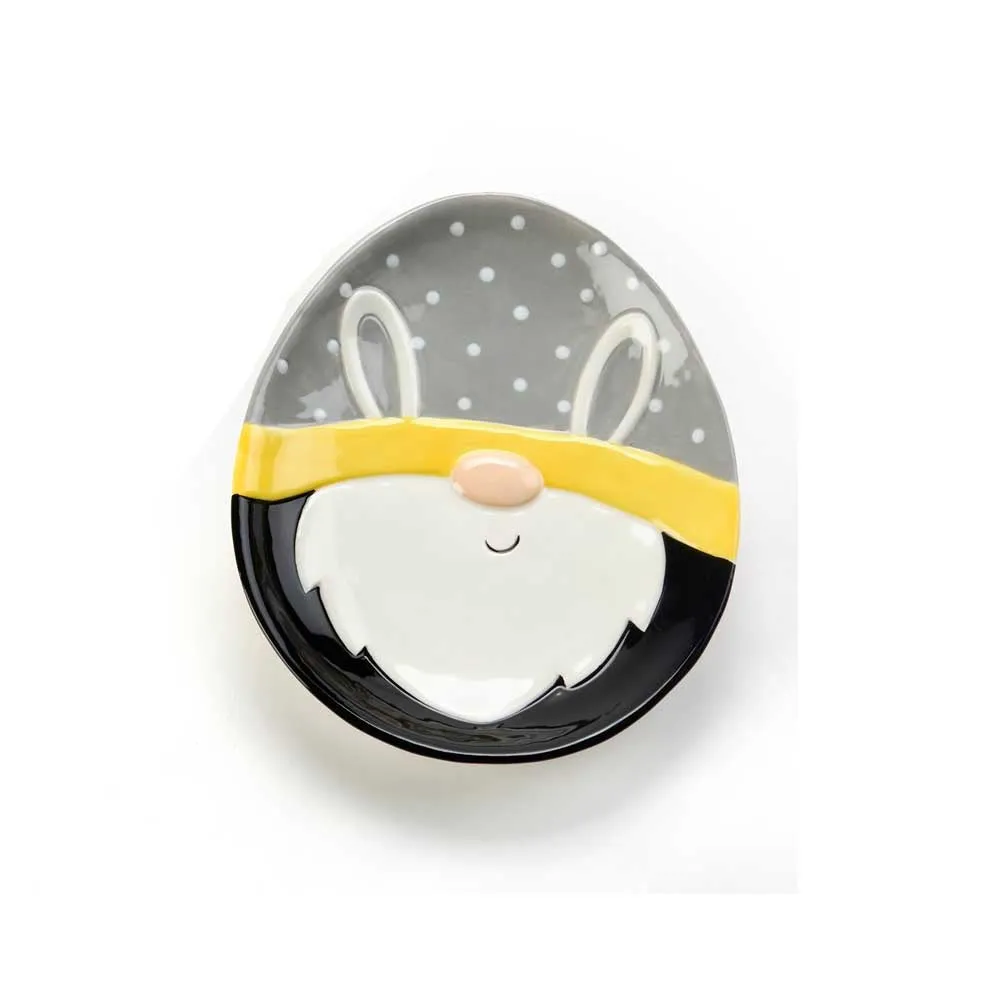 Embossed Bunny Gnome Oval Plate