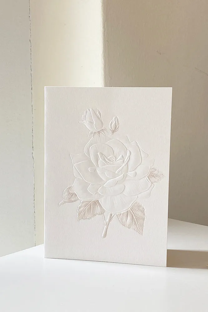 Embossed Rose Greeting Card