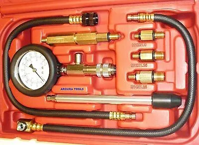 ENGINE CYLINDER COMPRESSION TESTER KIT FOR MOTOR CYCLES - NEW IN CASE.