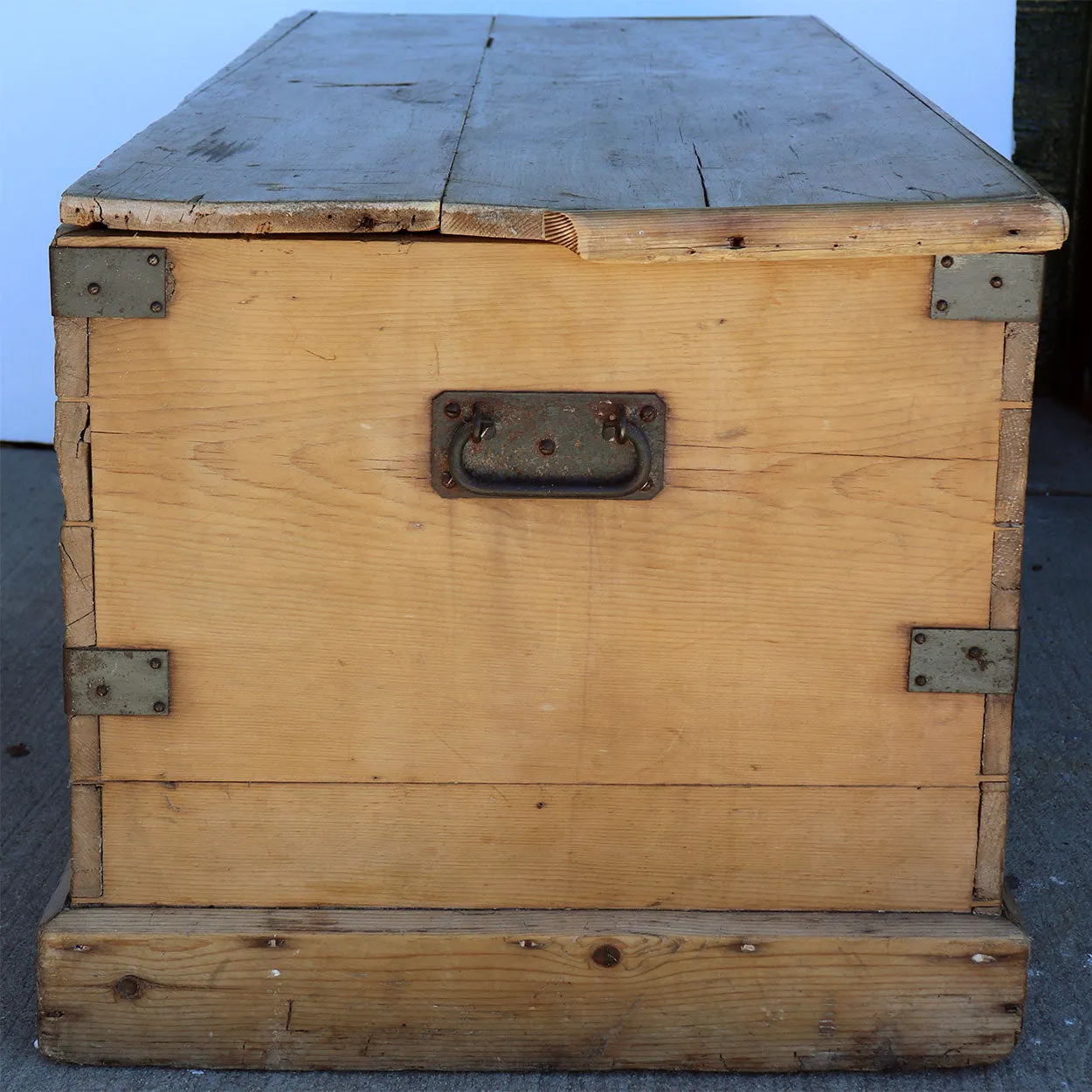 English Victorian Iron Mounted Pine Blanket Chest