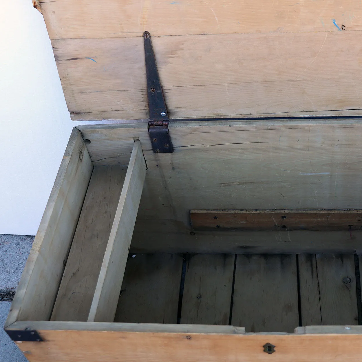 English Victorian Iron Mounted Pine Blanket Chest