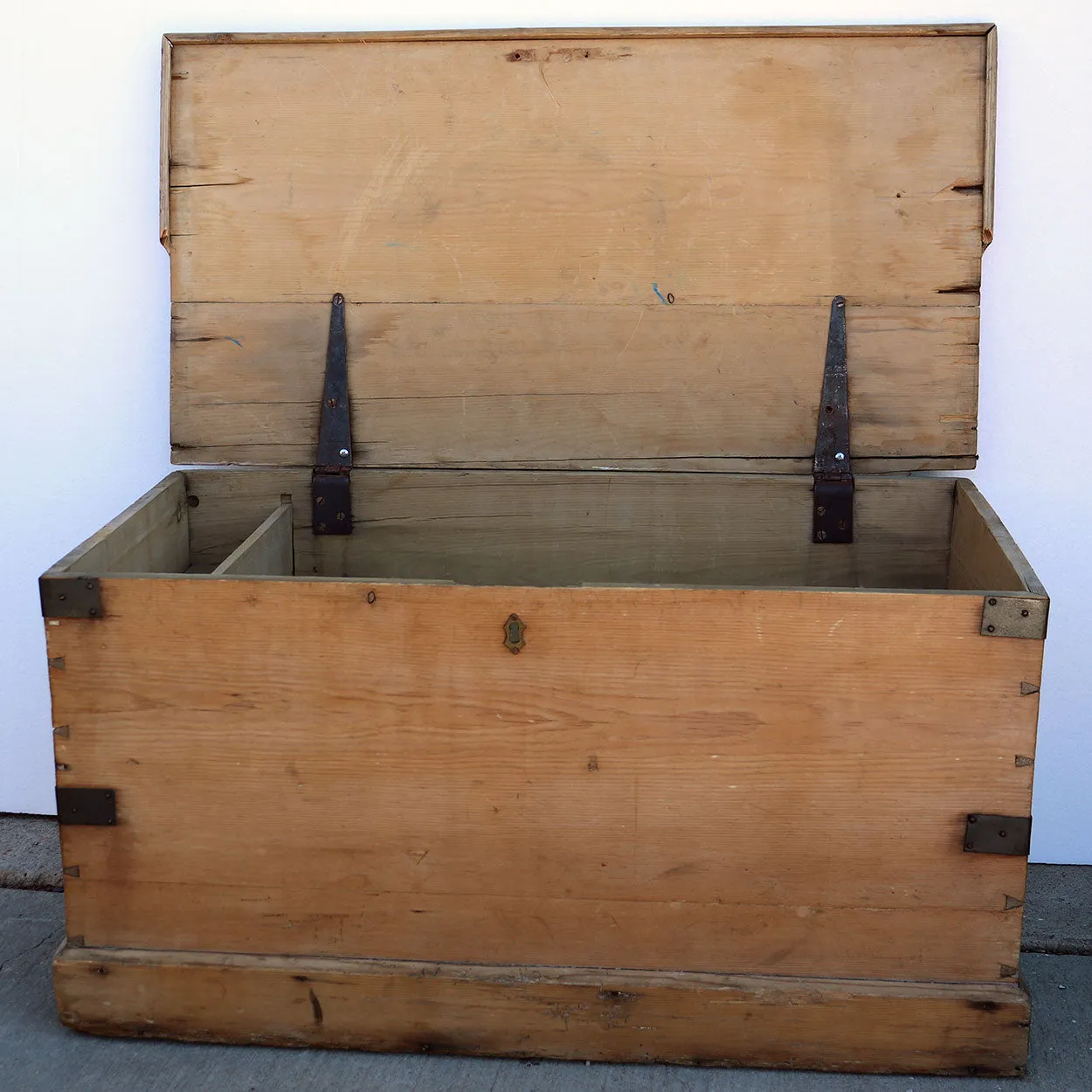 English Victorian Iron Mounted Pine Blanket Chest