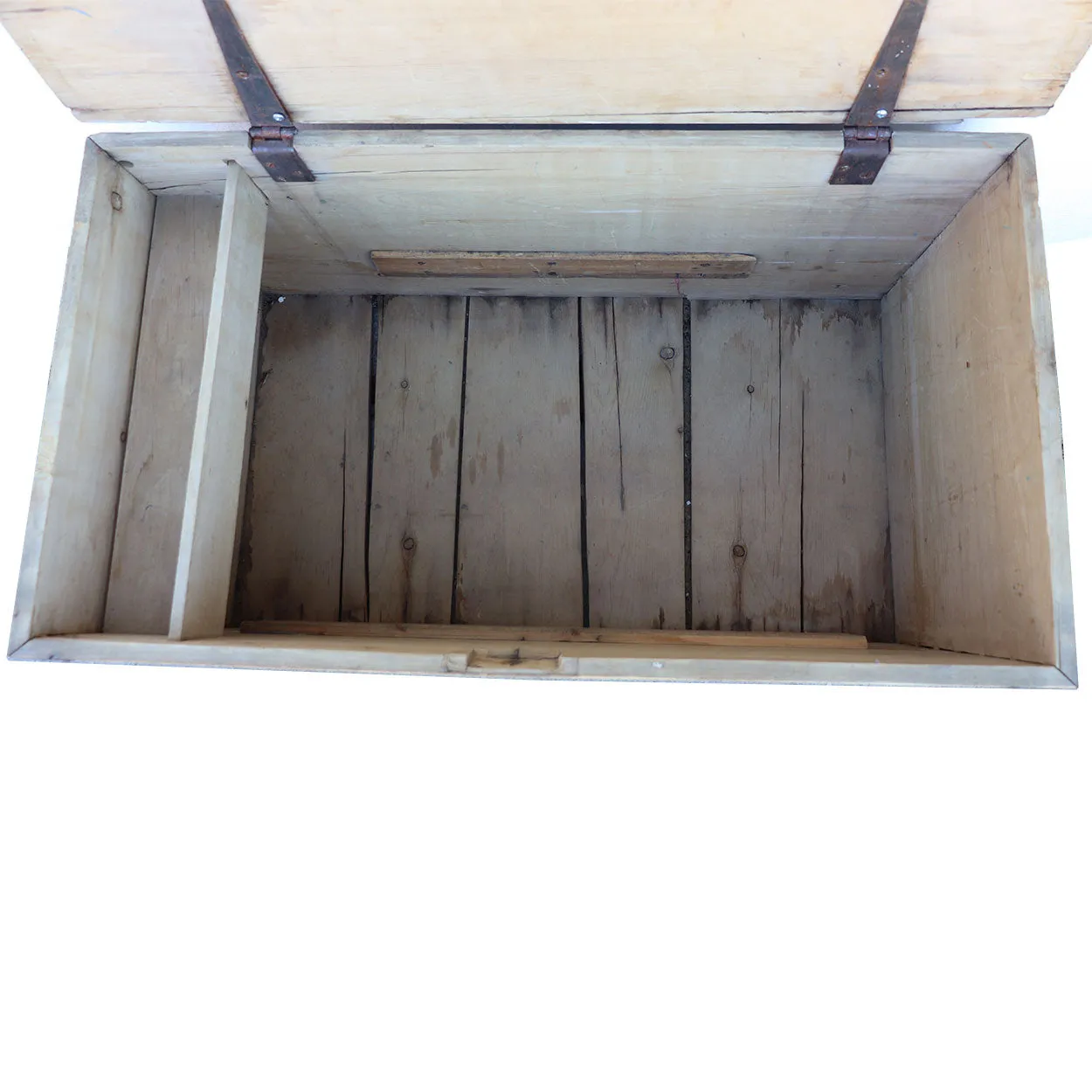 English Victorian Iron Mounted Pine Blanket Chest