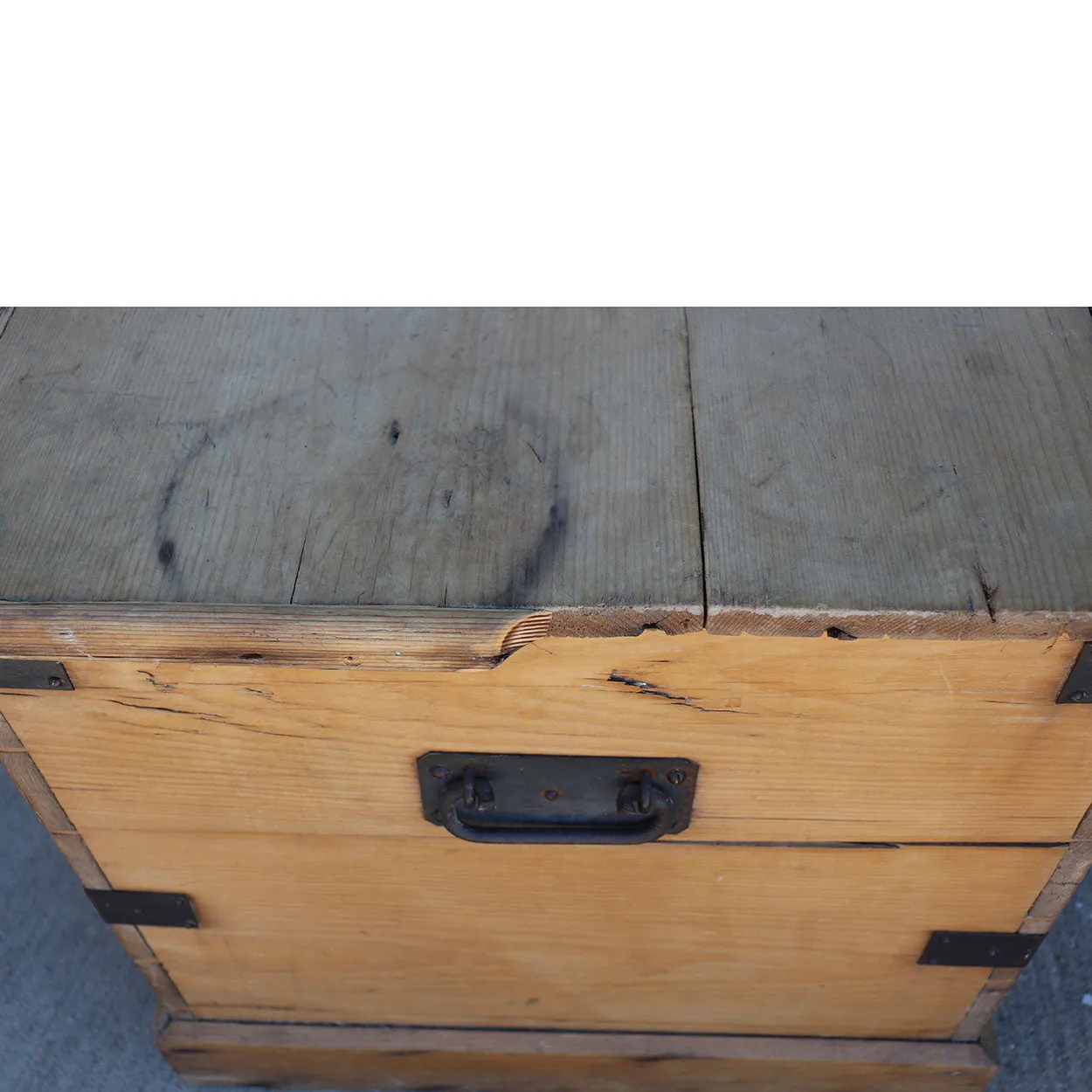English Victorian Iron Mounted Pine Blanket Chest