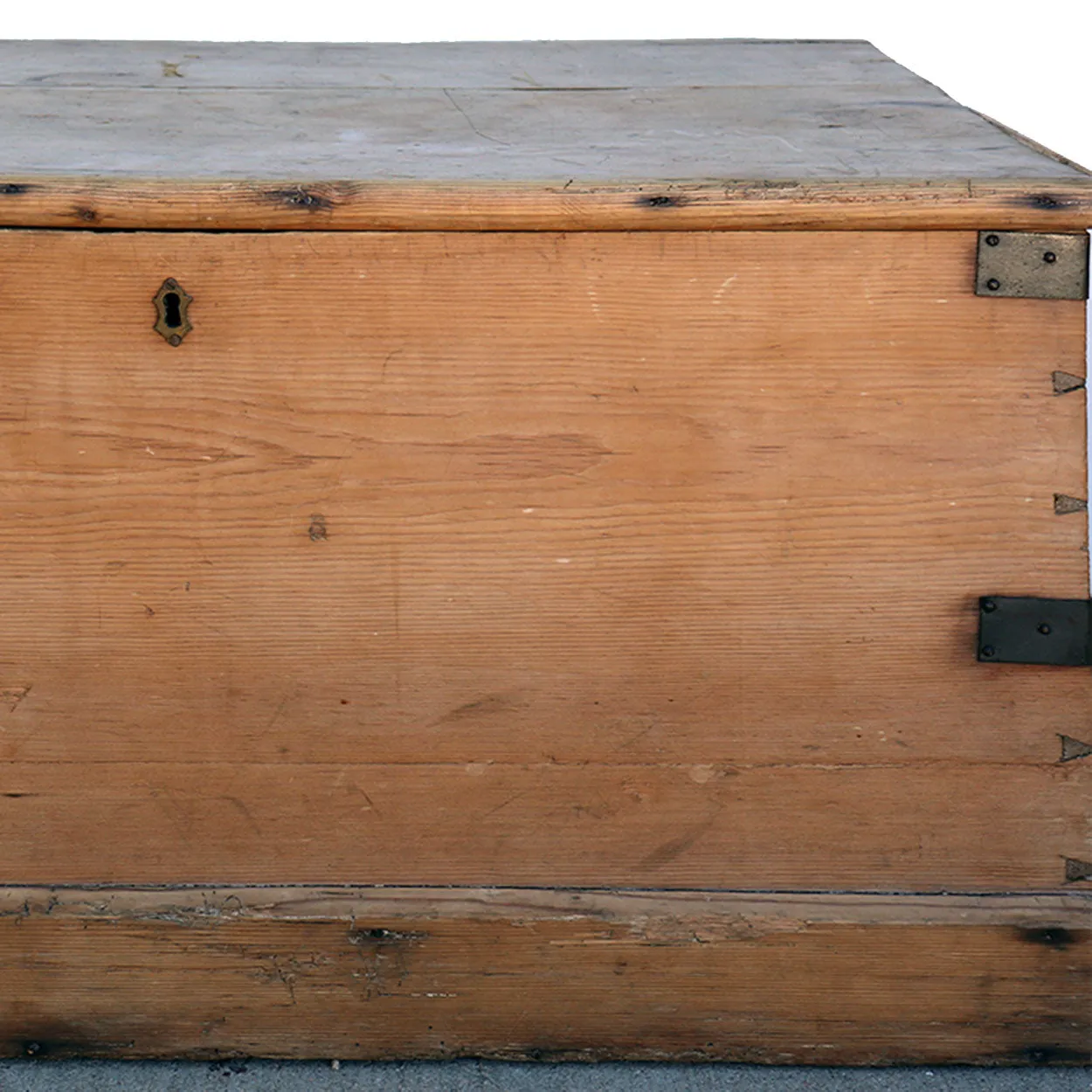 English Victorian Iron Mounted Pine Blanket Chest