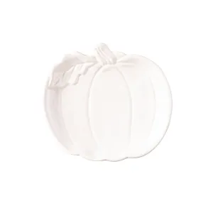 Evergreen Home Accents,6.25" Ceramic Pumpkin Shaped Appetizer Plates, Forest Finds,6.3x5.75x1 Inches