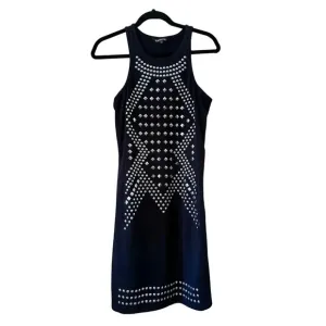 EXPRESS stretch knit studded embelished racer back tank dress L Date night