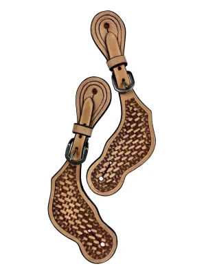 Ezy Ride Spur Straps Shaped with Basket Stamping Two Tone