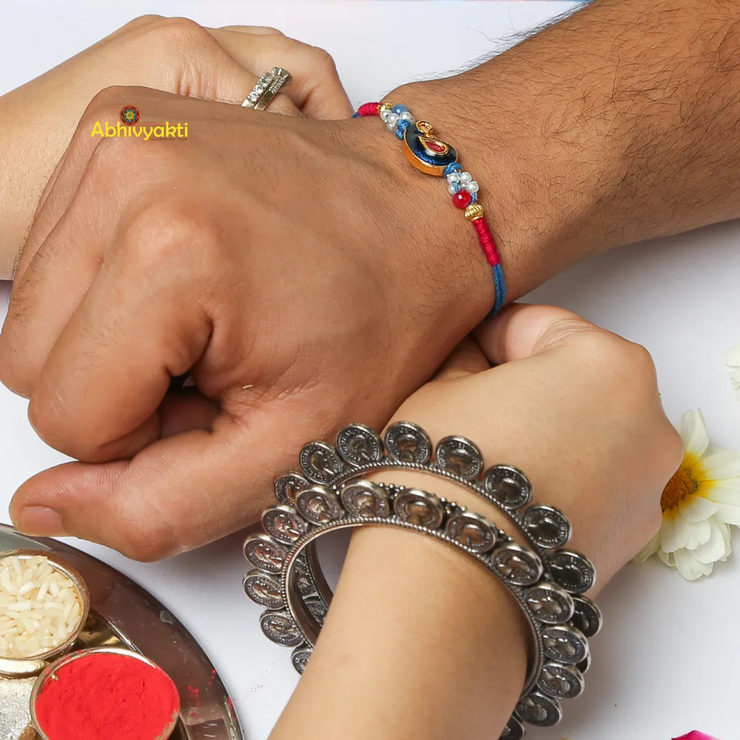 Fancy Paisley Kundan Rakhi USA( Free shipping )