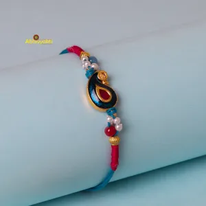 Fancy Paisley Kundan Rakhi USA( Free shipping )