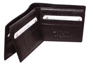 FIB Mens RFID Leather Fold Over Wallet - Brown