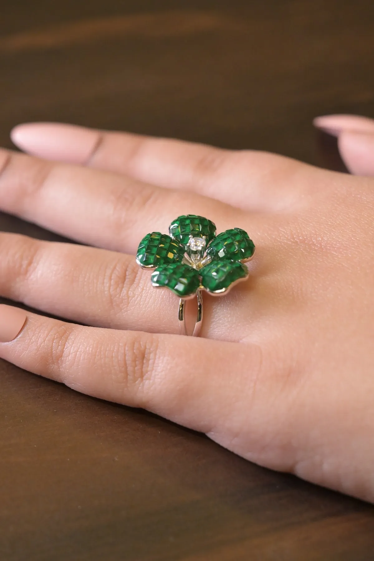 Flower Diamaond Cluster Ring
