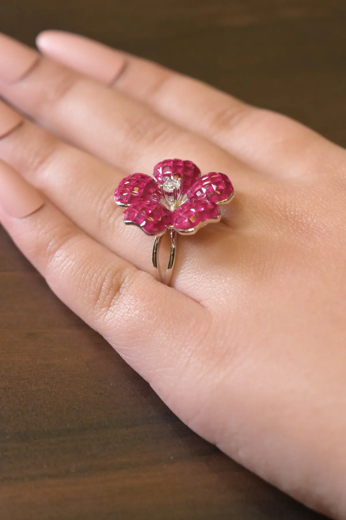 Flower Diamaond Cluster Ring