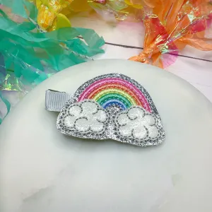 Fluffy Cloud Rainbow Feltie Clip