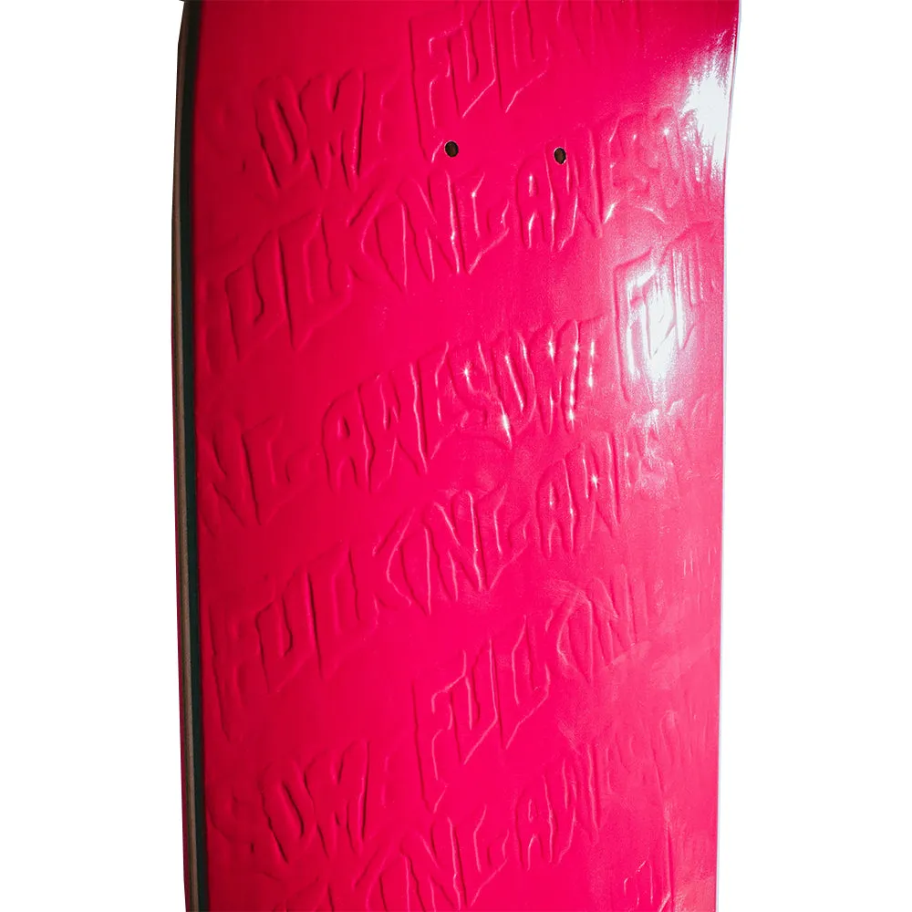 Fucking Awesome Pink Stamp Embossed Skateboard Deck 8.375"
