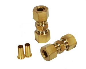 Fuel Line Compression Union | 5/16" Steel to 5/16" Nylon | Bag of 2