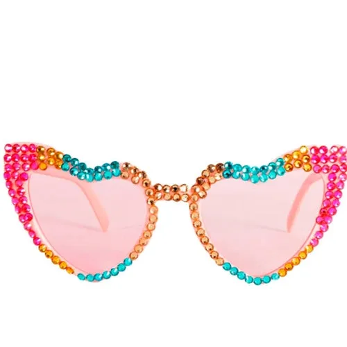 Funglasses - Diamonte Heart Rainbow