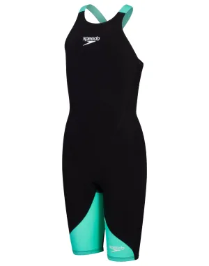 Girls Fastskin Junior LZR Ignite Kneeskin - Black/Green