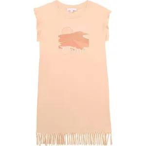 Girls Peach Sahara Fringe Dress