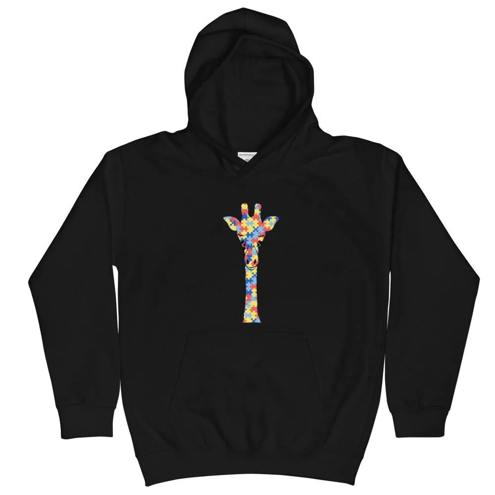Girl's Puzzle Piece Giraffe Hoodie