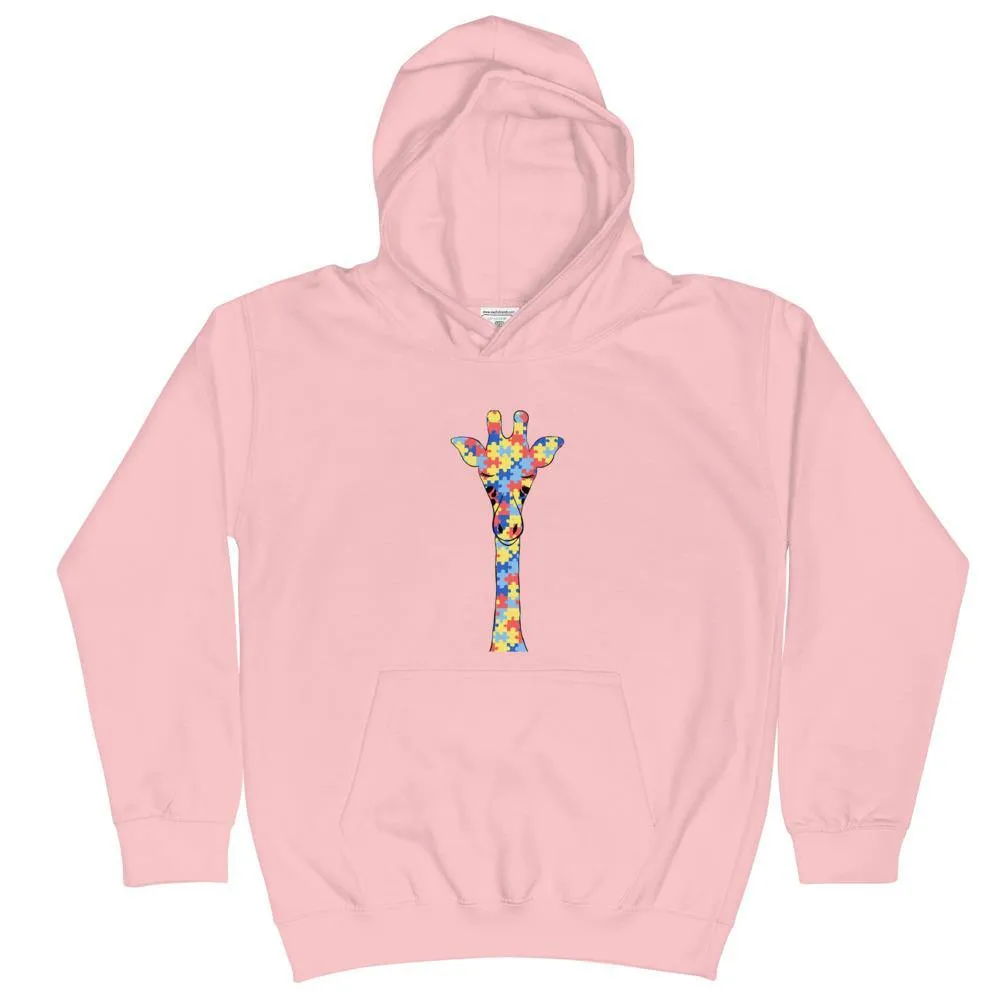 Girl's Puzzle Piece Giraffe Hoodie