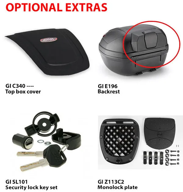 Givi E340NT Monolock Top Box (34 litre)