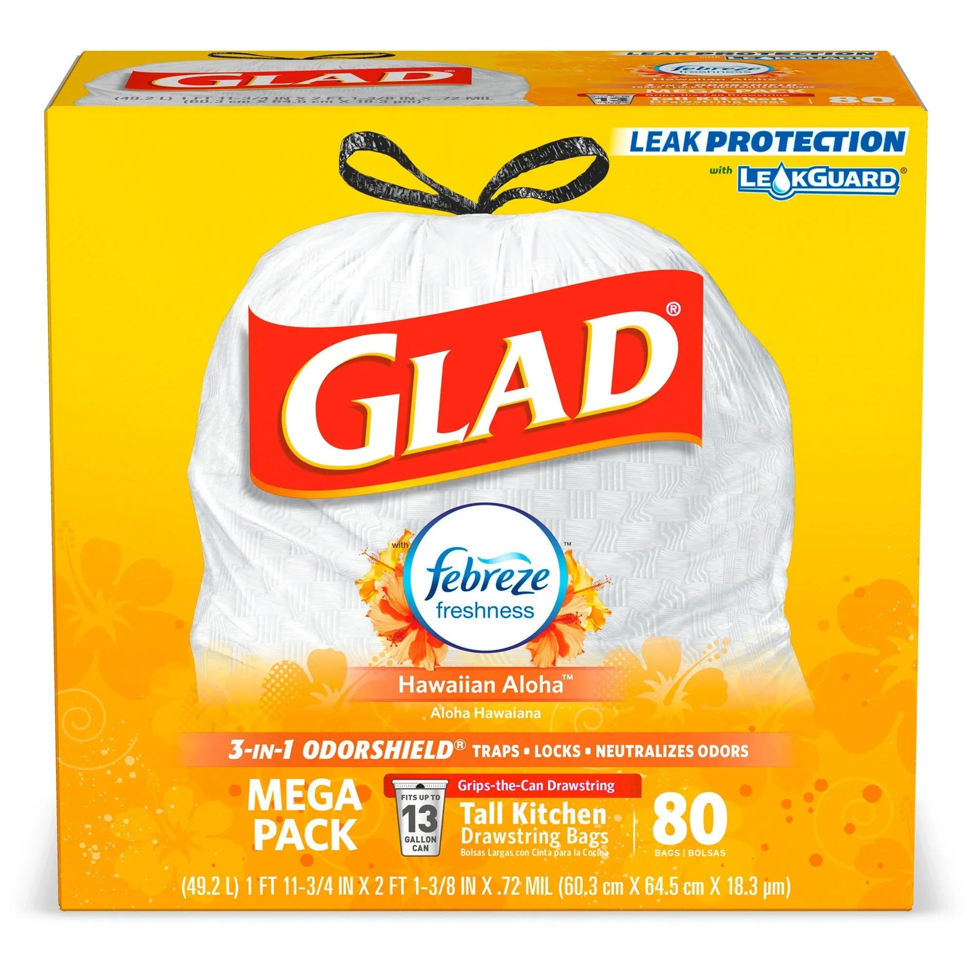 Glad Aloha Scent 13-gal Kitchen Trash Bags