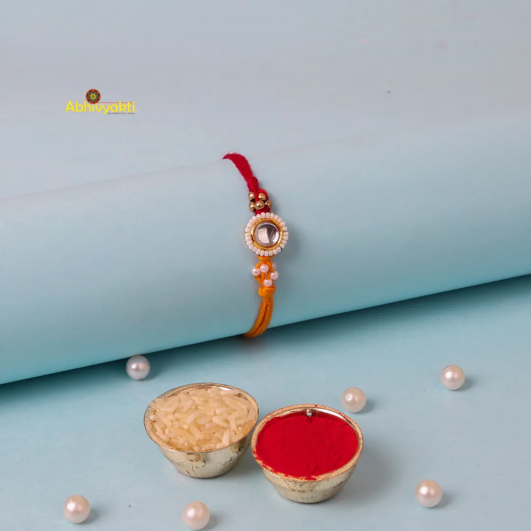 Gold Plated Kundan Rakhi INDIA