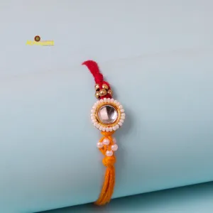 Gold Plated Kundan Rakhi INDIA