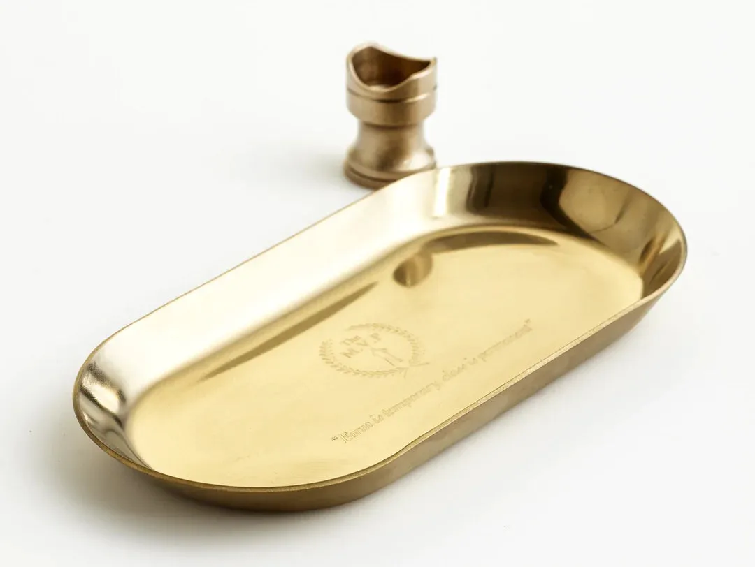 GOLD STEEL TRAY   CIGAR HOLDER