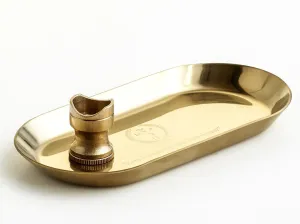 GOLD STEEL TRAY   CIGAR HOLDER