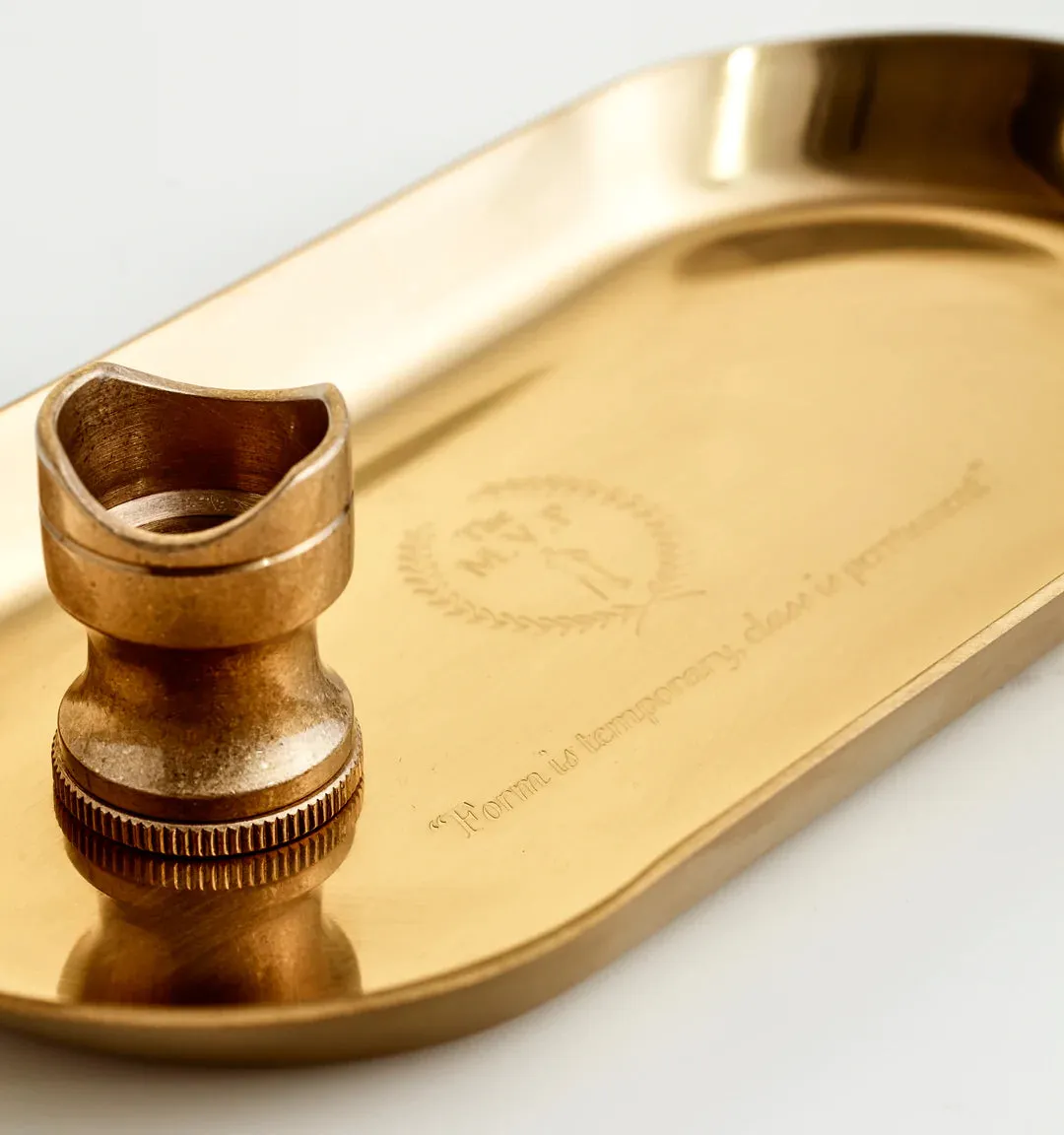 GOLD STEEL TRAY   CIGAR HOLDER