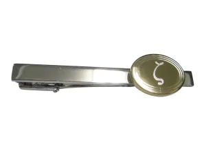 Gold Toned Etched Oval Greek Letter Zeta Pendant Tie Clip