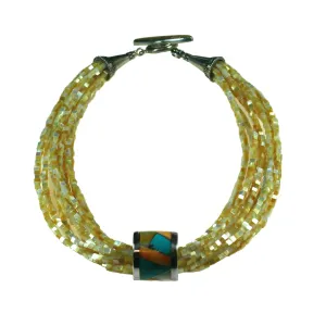 Golden Mother Of Pearl Necklace