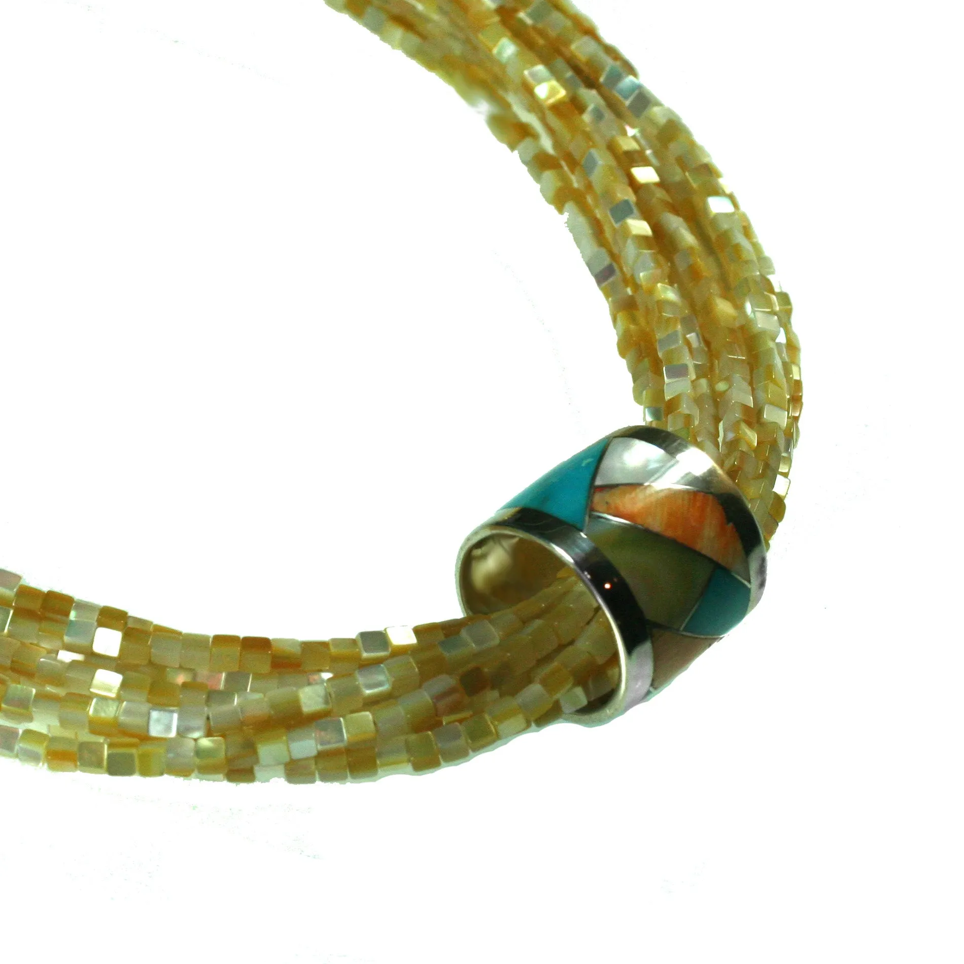 Golden Mother Of Pearl Necklace
