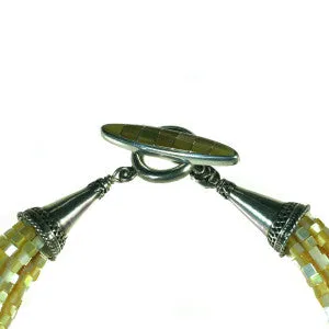 Golden Mother Of Pearl Necklace
